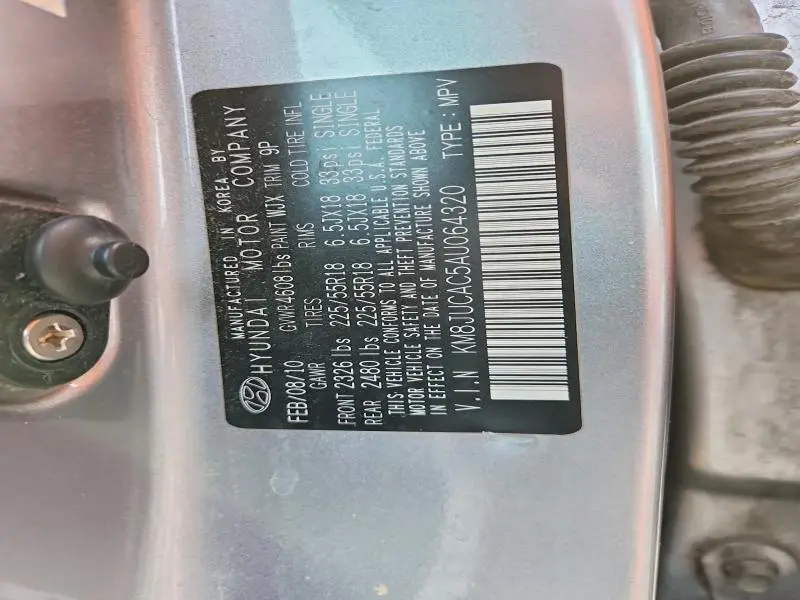 2010 HYUNDAI TUCSON LIMITED  