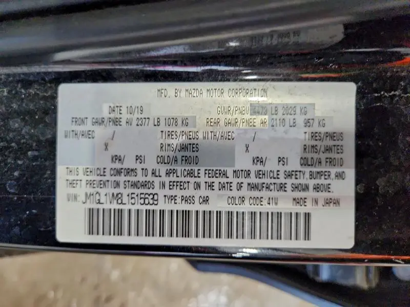 2020 MAZDA 6 TOURING  