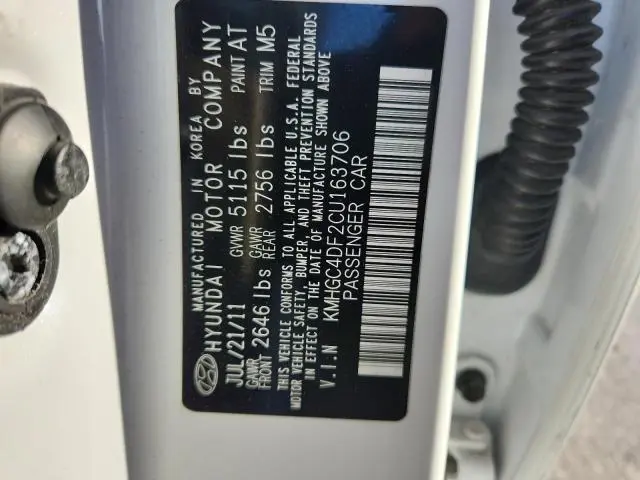 2012 HYUNDAI GENESIS 4.6L  