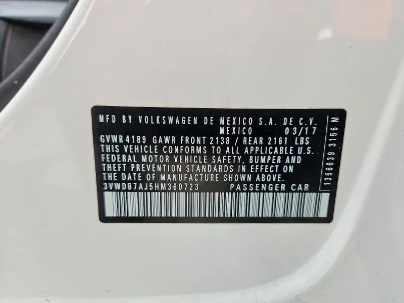 2017 VOLKSWAGEN JETTA SE  