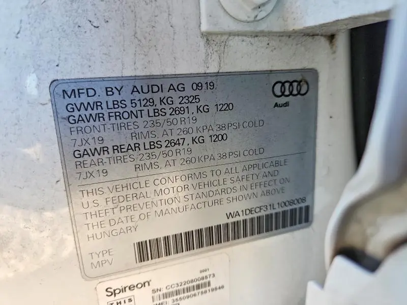 2020 AUDI Q3 PREMIUM S LINE  
