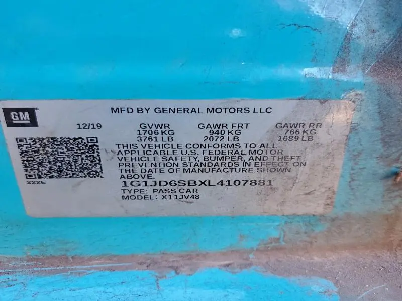 2020 CHEVROLET SONIC LT  