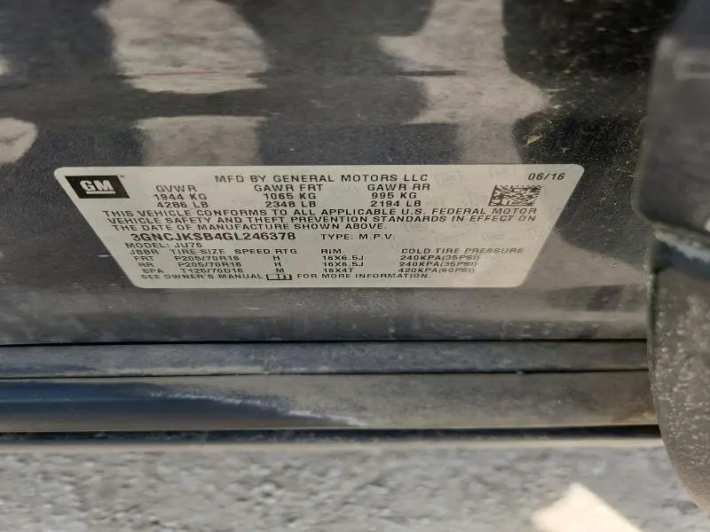 2016 CHEVROLET TRAX LS  