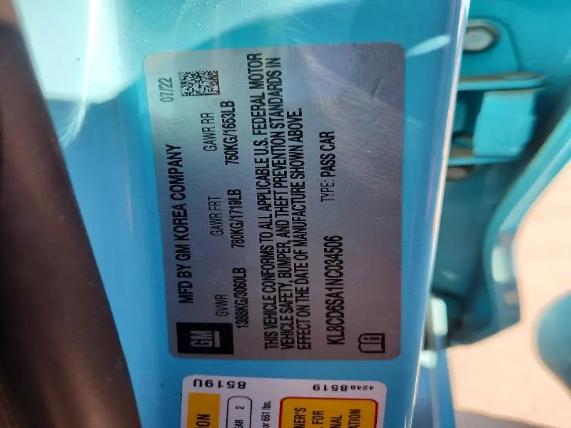 2022 CHEVROLET SPARK 1LT  