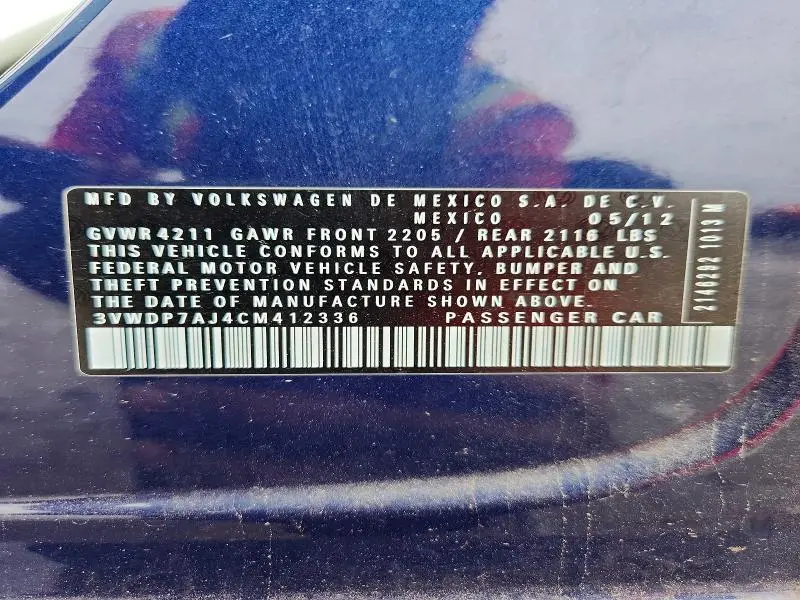 2012 VOLKSWAGEN JETTA SE  