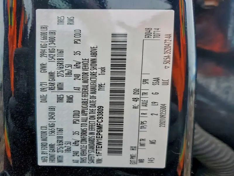 2021 FORD F150 SUPERCREW  