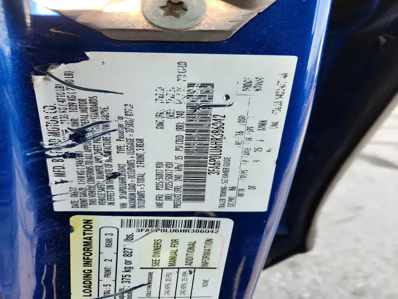 2017 FORD FUSION SE HYBRID  