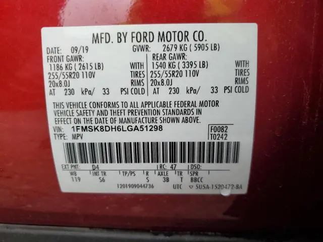 2020 FORD EXPLORER XLT  