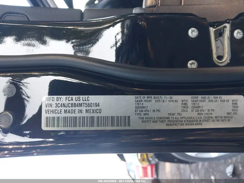 2021 JEEP COMPASS LATITUDE FWD