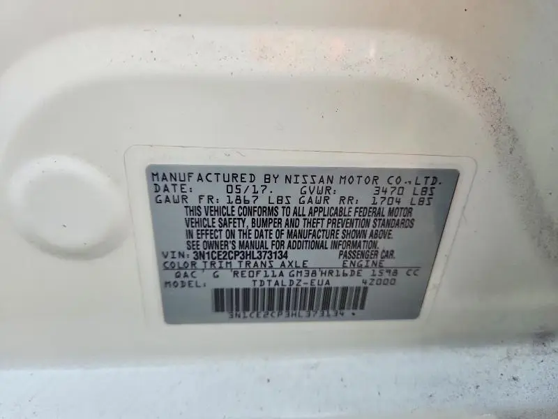 2017 NISSAN VERSA NOTE SV  