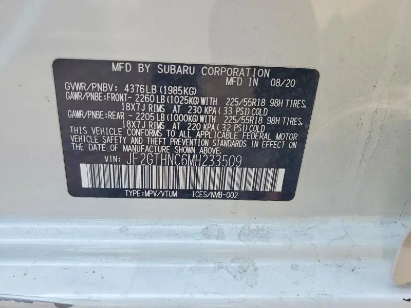 2021 SUBARU CROSSTREK LIMITED  
