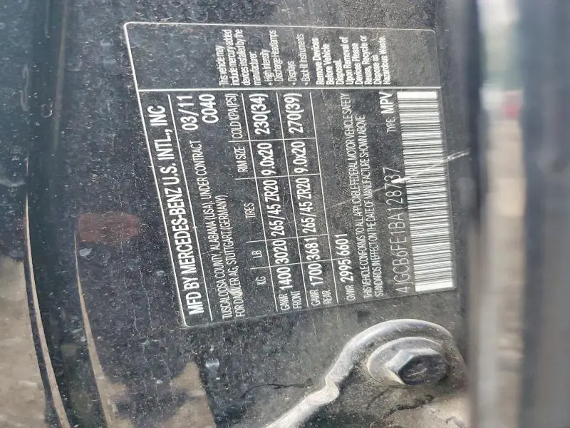 2011 MERCEDES-BENZ R 350 4MATIC  