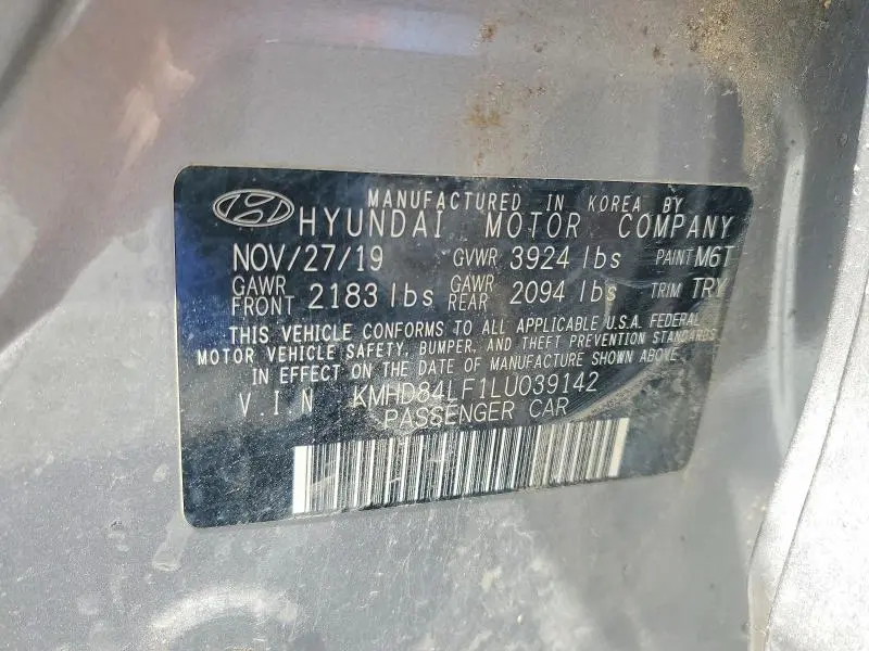 2020 HYUNDAI ELANTRA SEL  