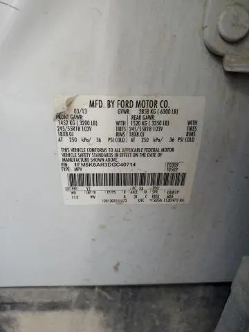 2013 FORD EXPLORER POLICE INTERCEPTOR  