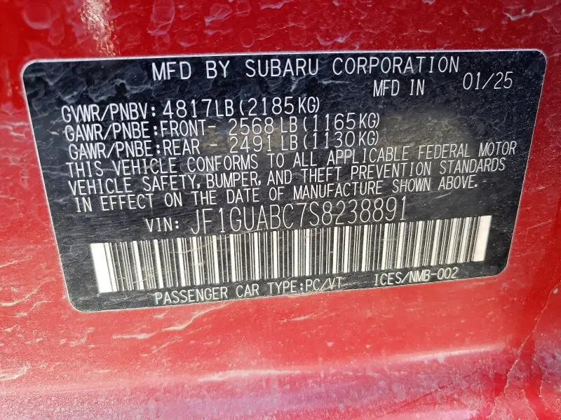 2025 SUBARU IMPREZA   