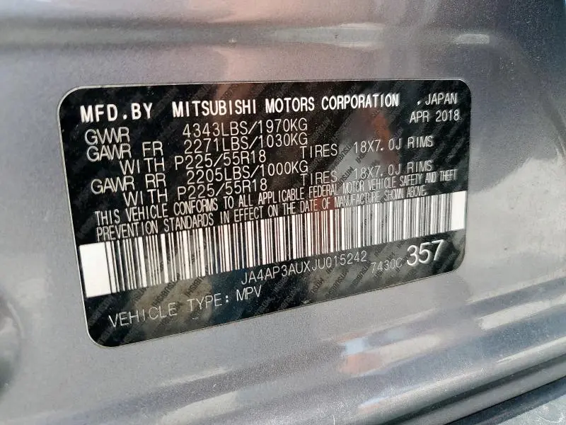 2018 MITSUBISHI OUTLANDER SPORT ES  
