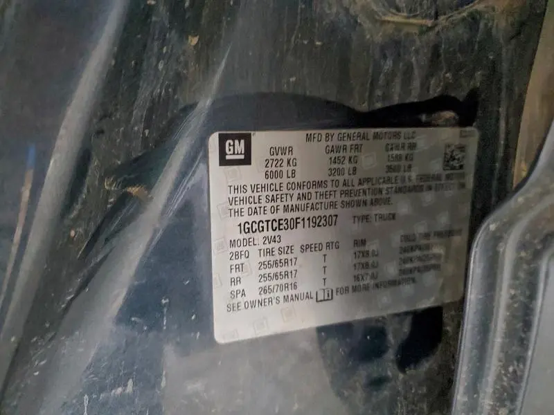 2015 CHEVROLET COLORADO Z71  