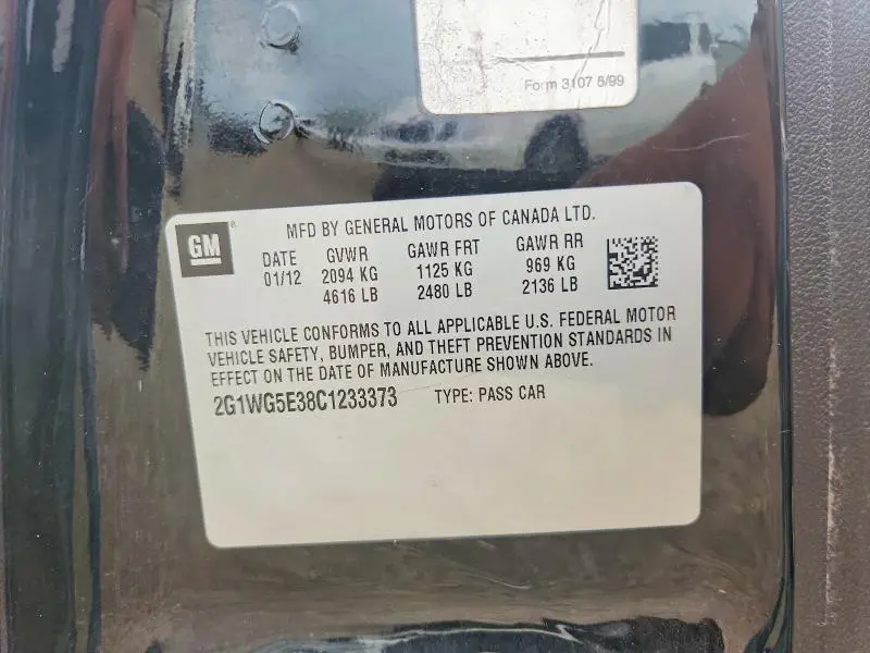 2012 CHEVROLET IMPALA LT  