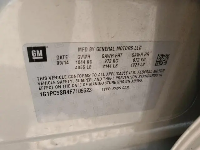 2015 CHEVROLET CRUZE LT