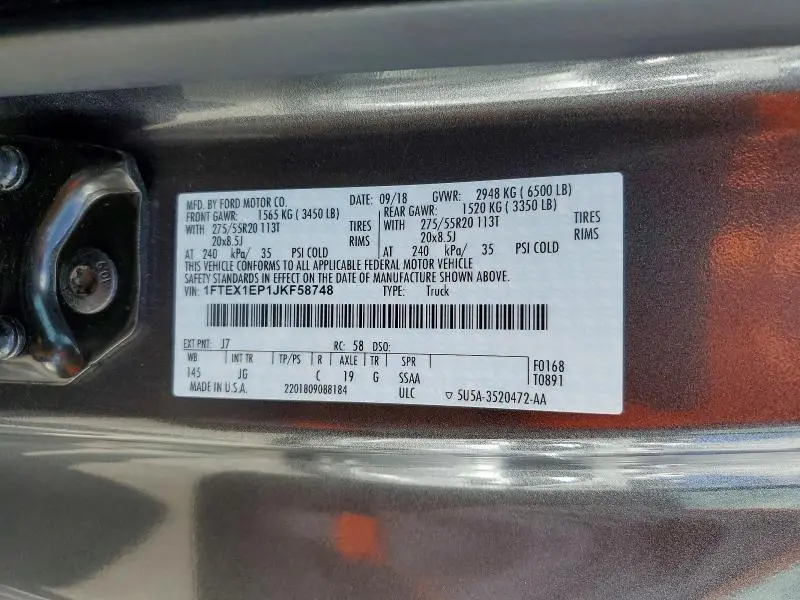 2018 FORD F150 SUPER CAB  