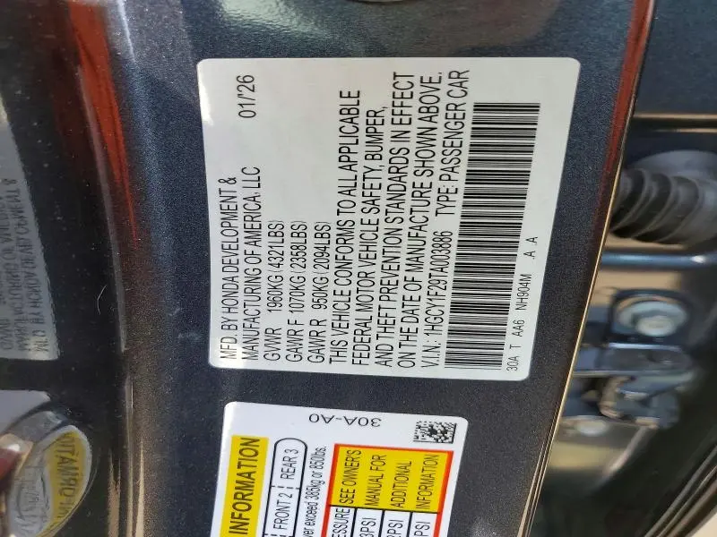 2026 HONDA ACCORD LX  