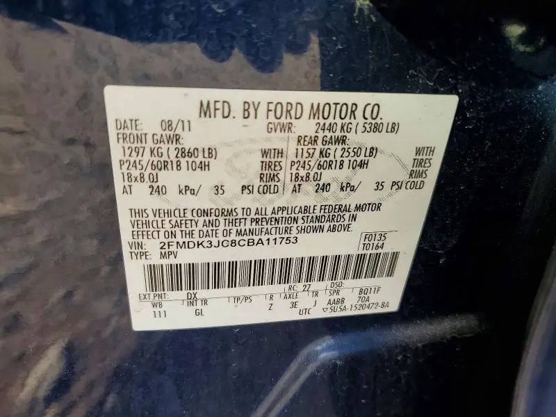 2012 FORD EDGE SEL  