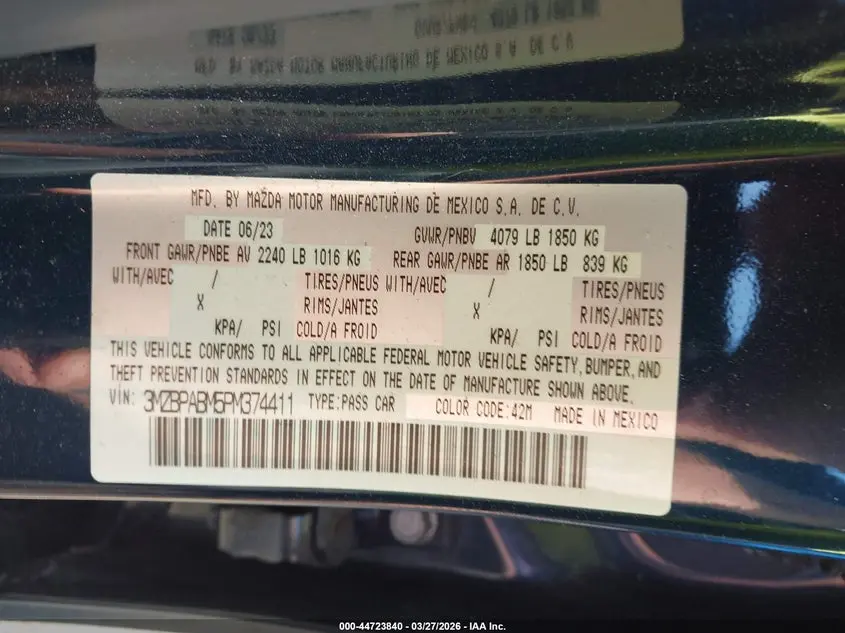 2023 MAZDA MAZDA3 2.5 S SELECT