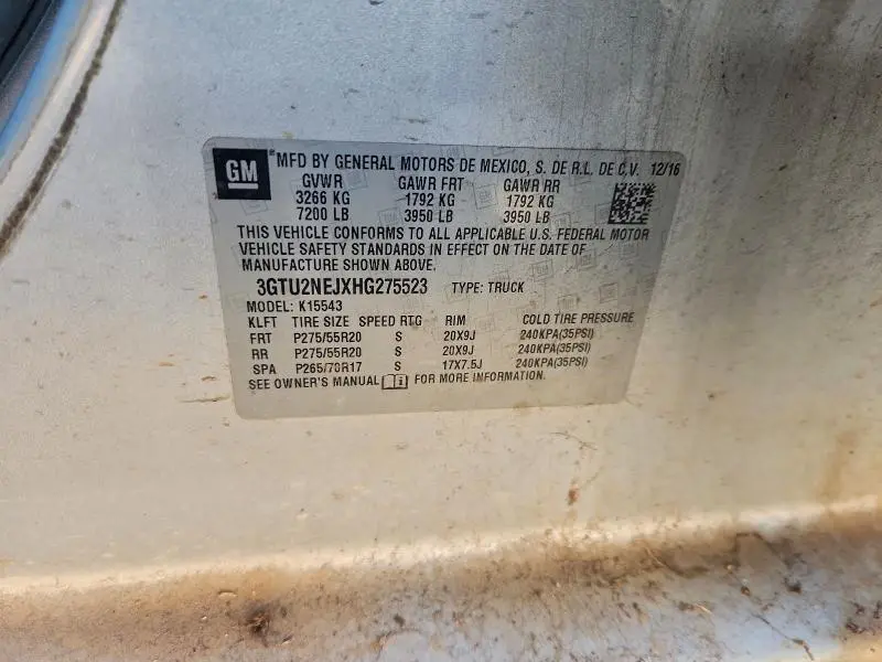 2017 GMC SIERRA K1500 SLT  
