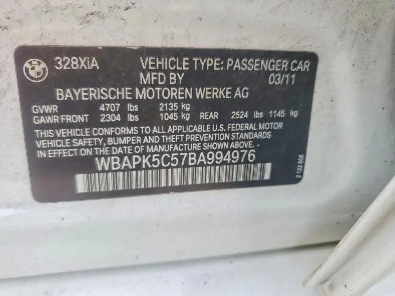 2011 BMW 328 XI SULEV  