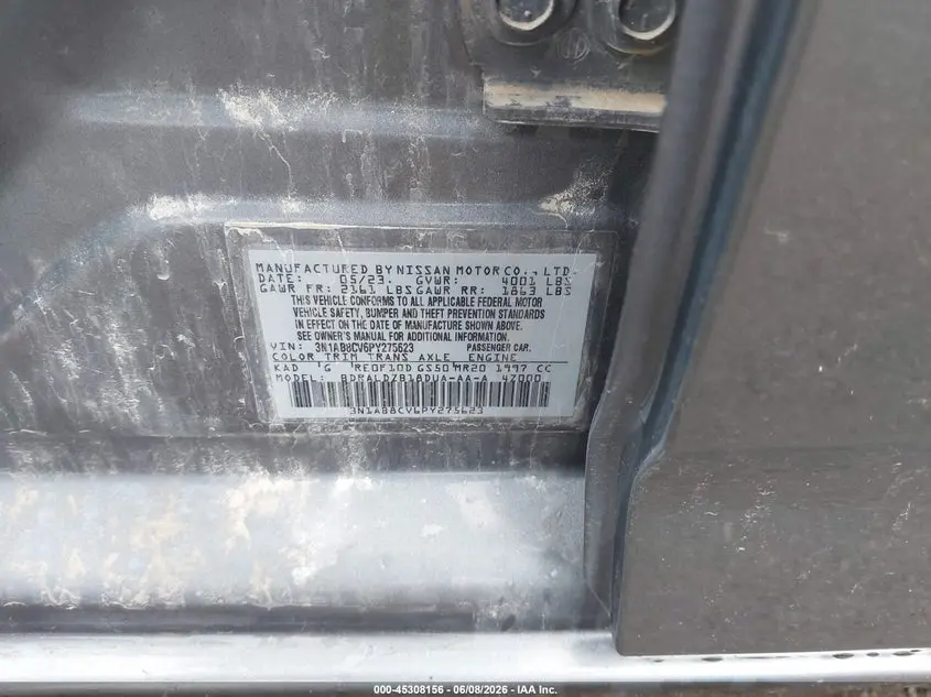 2023 NISSAN SENTRA SV XTRONIC CVT