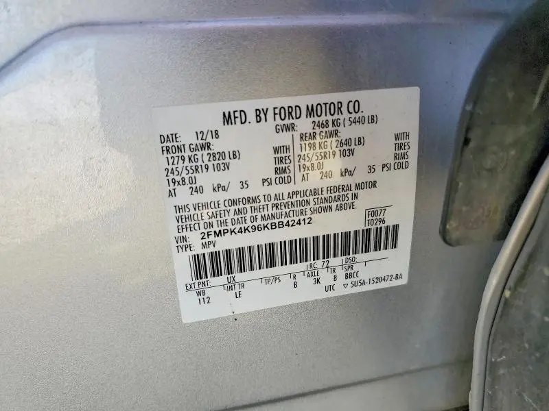 2019 FORD EDGE TITANIUM  