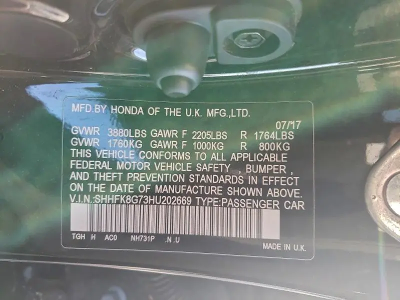 2017 HONDA CIVIC TYPE-R TOURING  