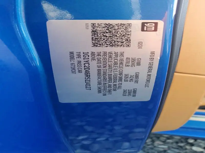 2024 CHEVROLET CORVETTE STINGRAY 3LT  