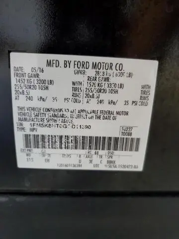 2016 FORD EXPLORER PLATINUM  