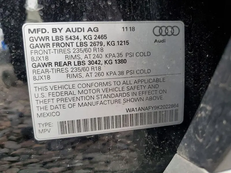 2019 AUDI Q5 PREMIUM  