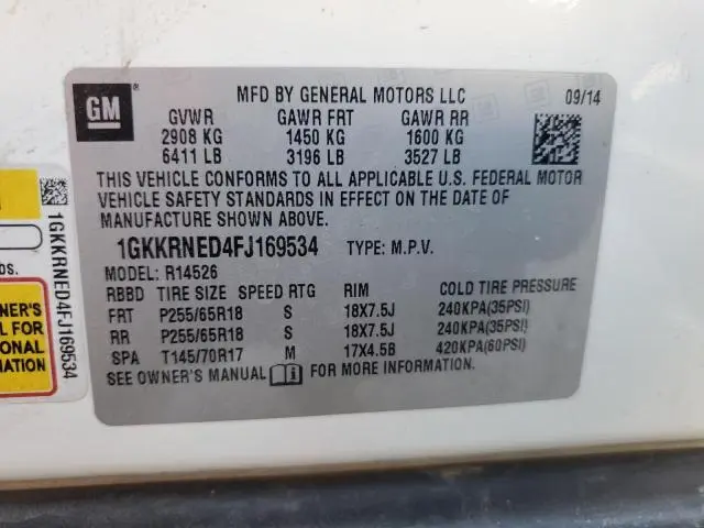 2015 GMC ACADIA SLE  