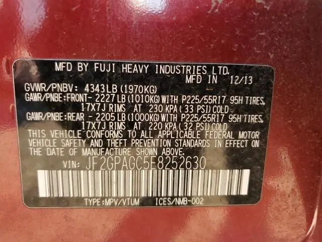 2014 SUBARU XV CROSSTREK 2.0 LIMITED  