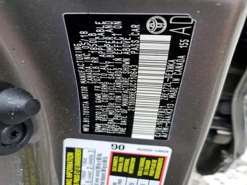 2018 TOYOTA COROLLA LE  