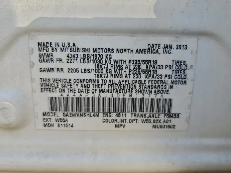 2013 MITSUBISHI OUTLANDER SPORT ES  