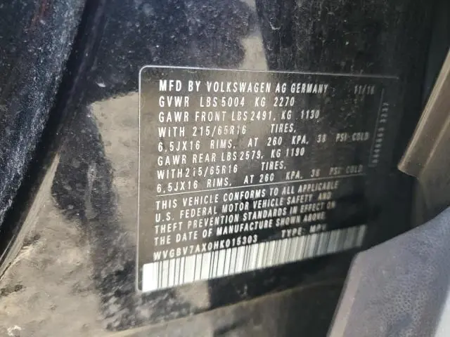 2017 VOLKSWAGEN TIGUAN S  