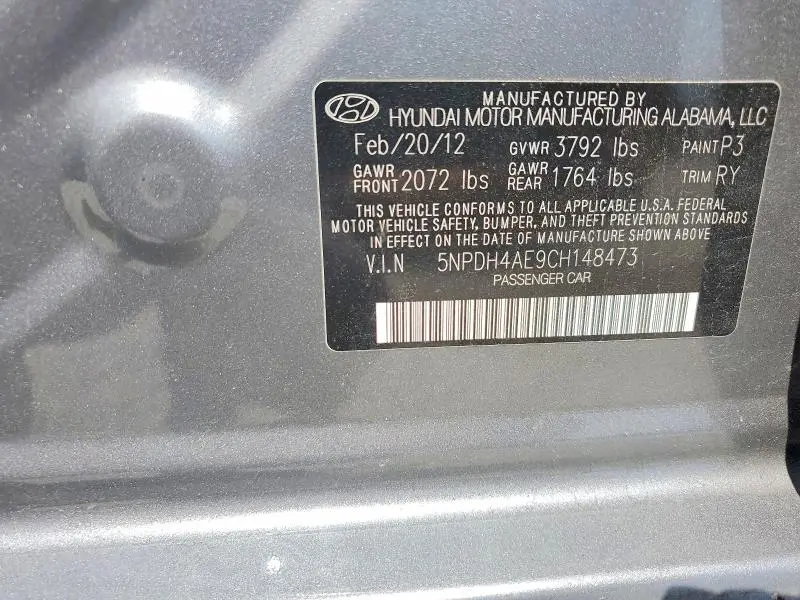 2012 HYUNDAI ELANTRA LIMITED  