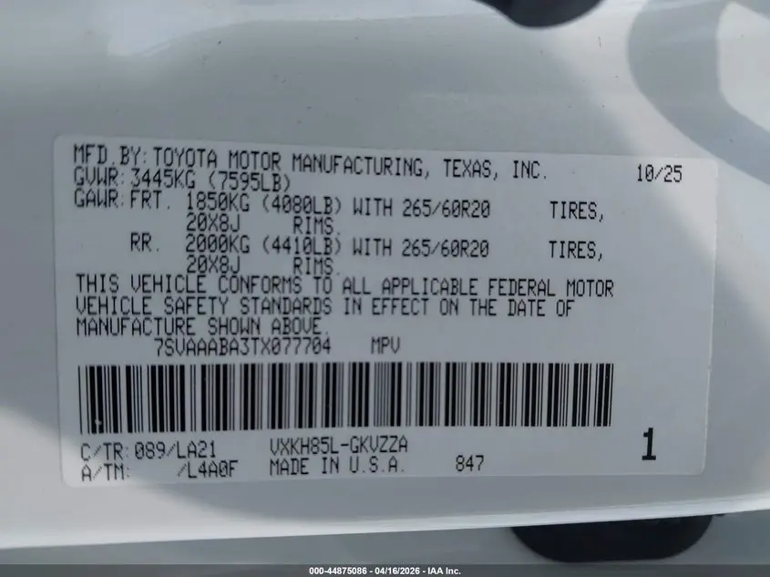 2026 TOYOTA SEQUOIA PLATINUM