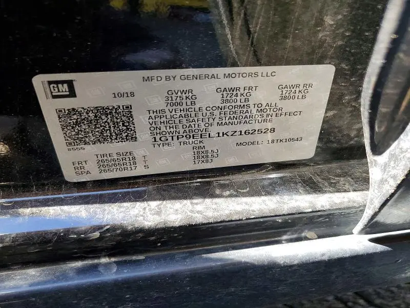 2019 GMC SIERRA K1500 AT4  