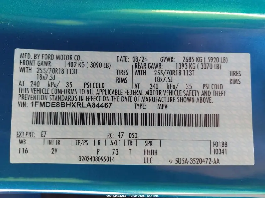 2024 FORD BRONCO OUTER BANKS