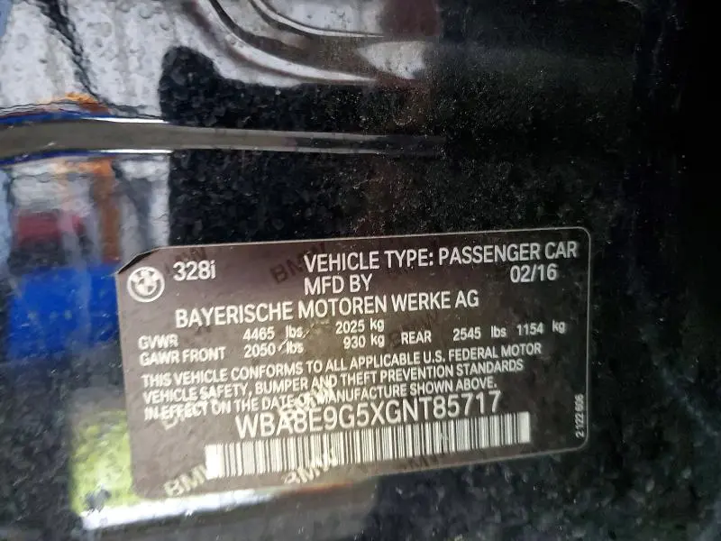 2016 BMW 328 I SULEV  