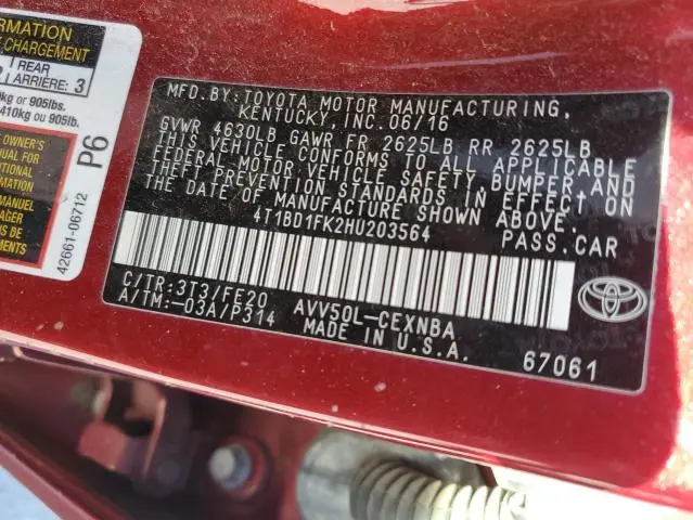 2017 TOYOTA CAMRY HYBRID  