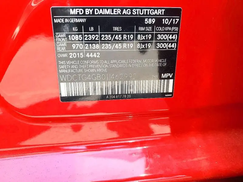 2018 MERCEDES-BENZ GLA 250 4MATIC  