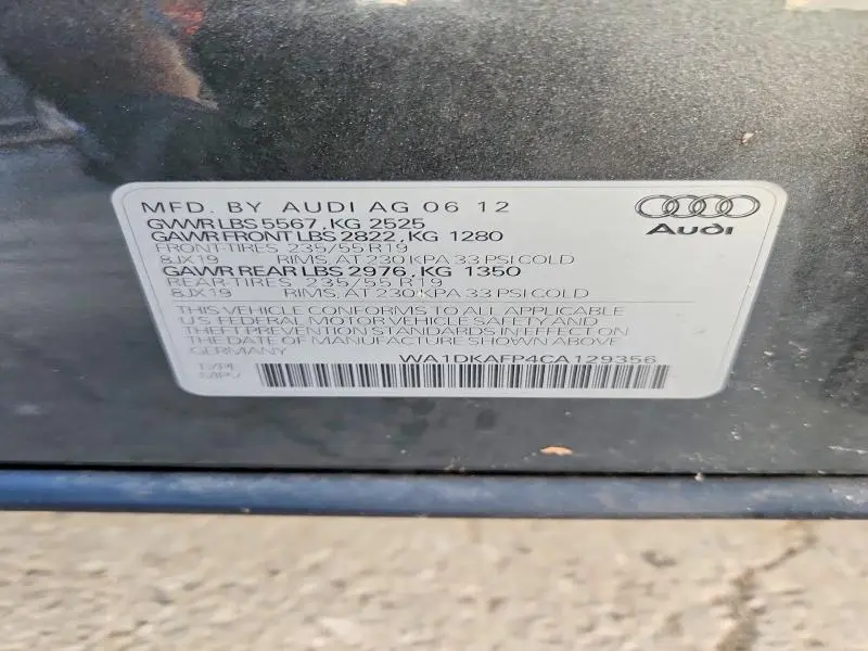 2012 AUDI Q5 PREMIUM PLUS  
