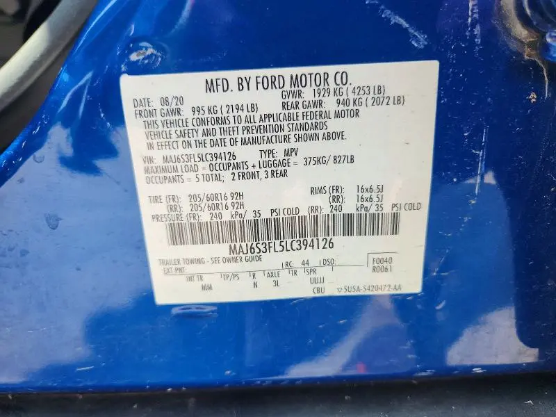 2020 FORD ECOSPORT S  