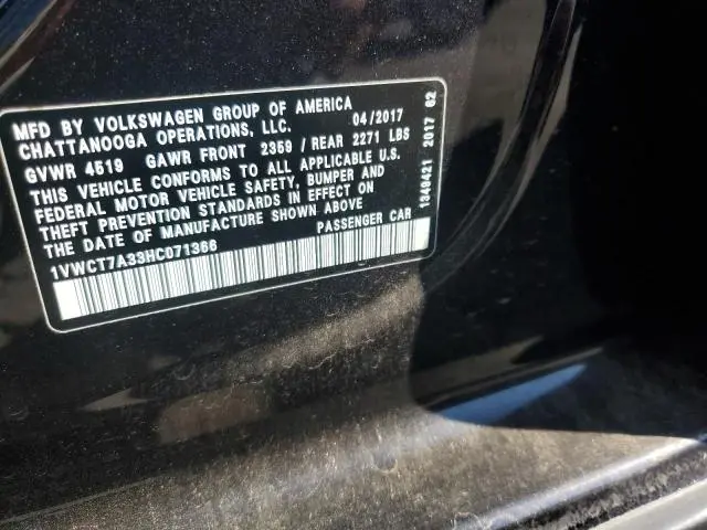 2017 VOLKSWAGEN PASSAT SEL PREMIUM  